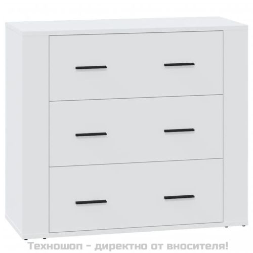 Сайдборд, бял, 80x33x70 см, инженерно дърво