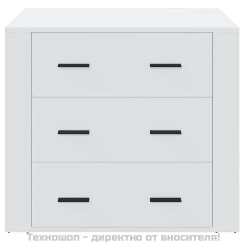 Сайдборд, бял, 80x33x70 см, инженерно дърво