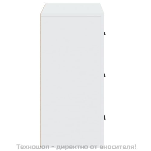 Сайдборд, бял, 80x33x70 см, инженерно дърво