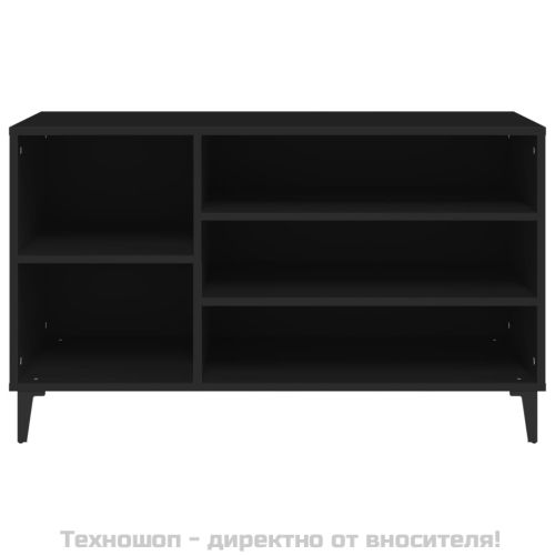 Шкаф за обувки, черен, 102x36x60 см, инженерно дърво