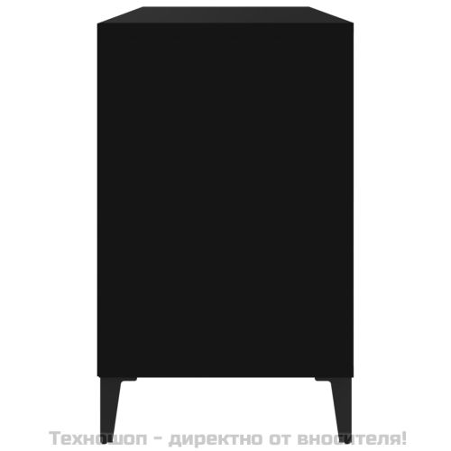 Шкаф за обувки, черен, 102x36x60 см, инженерно дърво