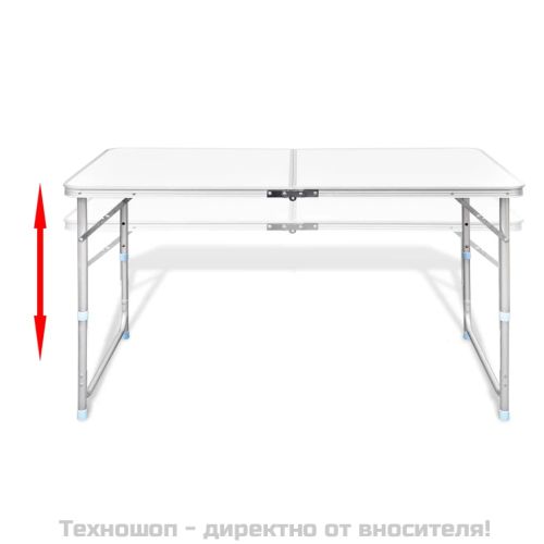 Сгъваема къмпинг маса регулируема с 4 табуретки 120x60 см
