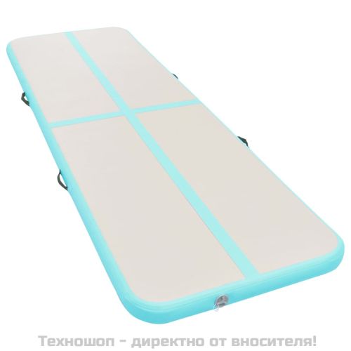 Надуваем дюшек за гимнастика с помпа, 600x100x10 см, PVC, зелен