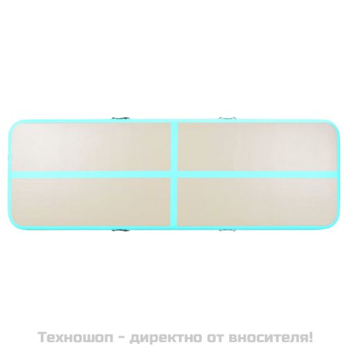 Надуваем дюшек за гимнастика с помпа, 600x100x10 см, PVC, зелен