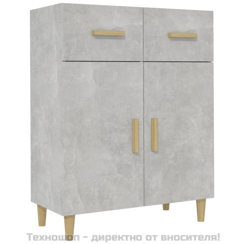 Сайдборд, бетонно сив, 69,5x34x89 см, инженерно дърво
