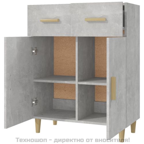 Сайдборд, бетонно сив, 69,5x34x89 см, инженерно дърво