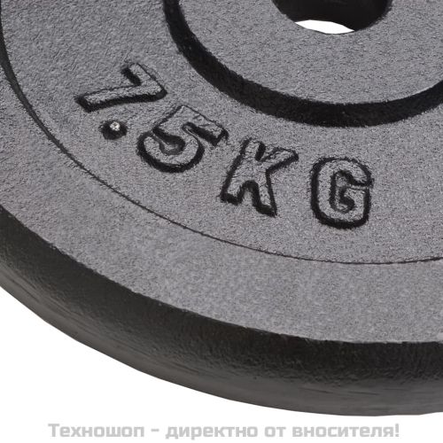 Дискове за тежести, 4 бр, 4x7,5 кг, чугун