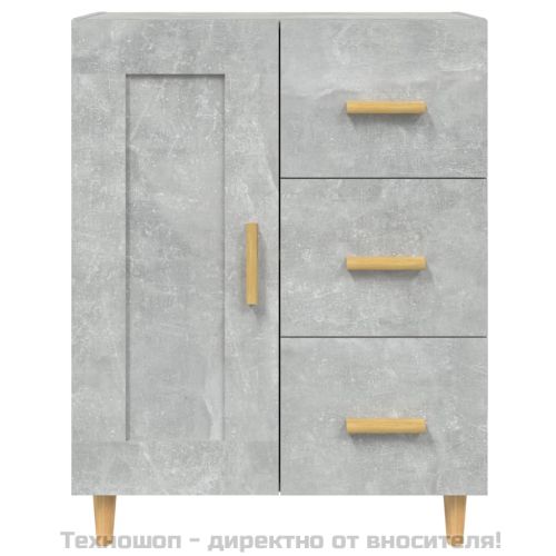 Сайдборд, бетонно сив, 69,5x34x90 см, инженерно дърво