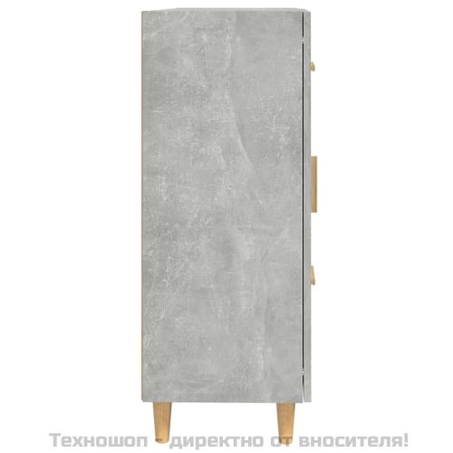 Сайдборд, бетонно сив, 69,5x34x90 см, инженерно дърво