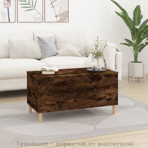 Кафе маса, опушен дъб, 90x44,5x45 см, инженерно дърво