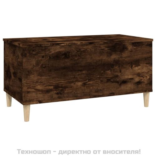 Кафе маса, опушен дъб, 90x44,5x45 см, инженерно дърво