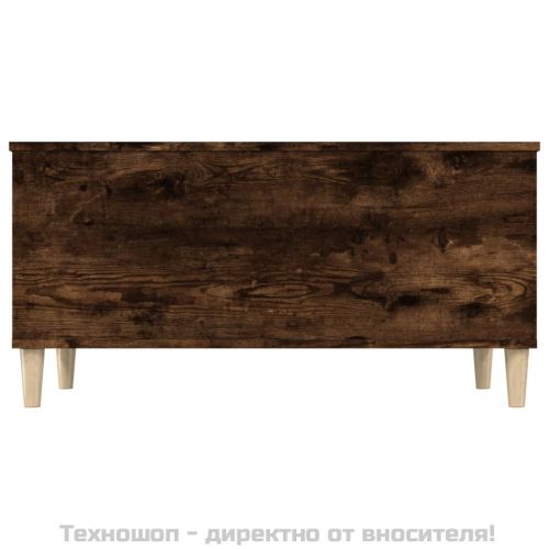 Кафе маса, опушен дъб, 90x44,5x45 см, инженерно дърво