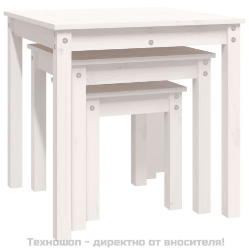 Стифиращи маси, 3 бр, бели, бор масив