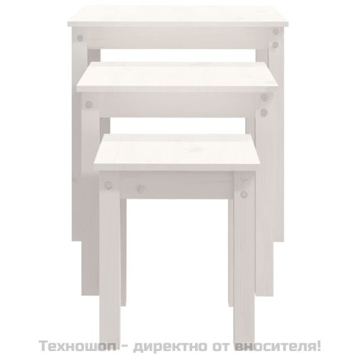Стифиращи маси, 3 бр, бели, бор масив
