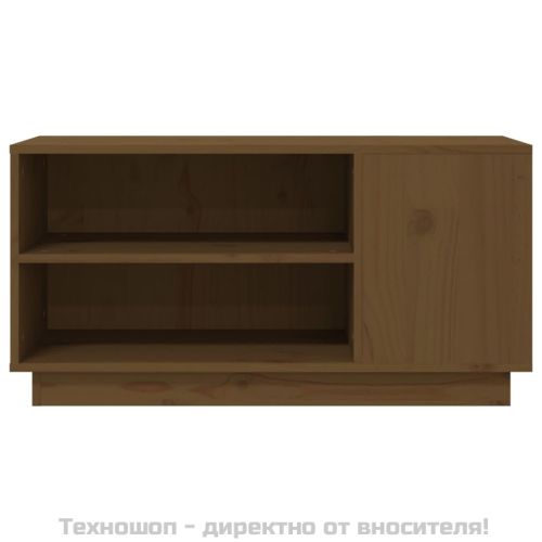 ТВ шкаф, меденокафяв, 80x35x40,5 см, бор масив