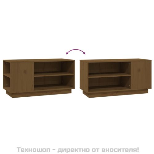 ТВ шкаф, меденокафяв, 80x35x40,5 см, бор масив