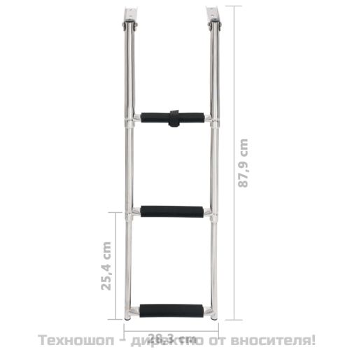 Сгъваема стълба, 3 стъпала, неръждаема стомана