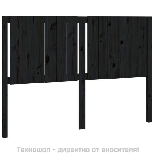 Горна табла за легло, черна, 145,5x4x100 см, бор масив