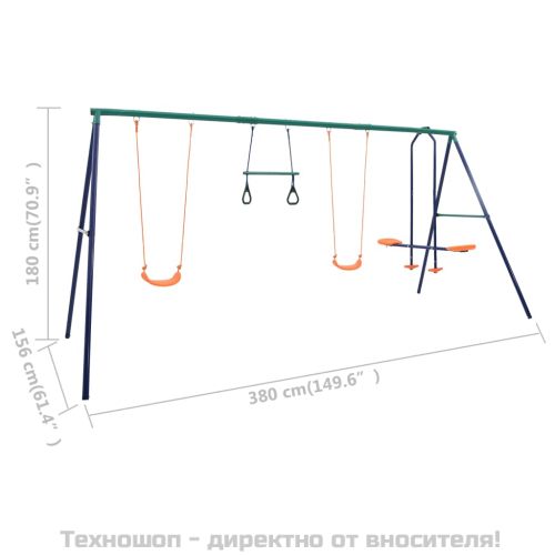 Комплект гимнастически халки и люлки с 4 седалки, стомана
