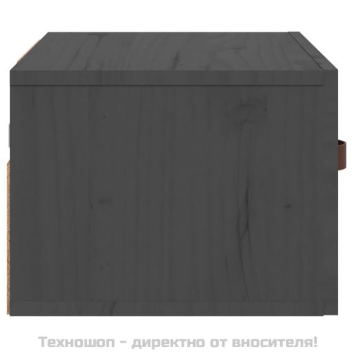 Нощно шкафче за стенен монтаж, сиво, 40x29,5x22 см