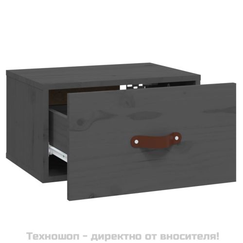 Нощно шкафче за стенен монтаж, сиво, 40x29,5x22 см