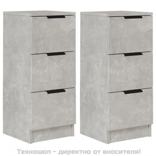 Сайдборди, 2 бр, бетонно сиви, 30x30x70 см, инженерно дърво