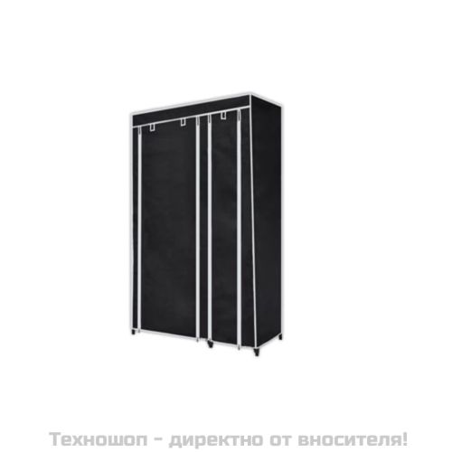 Сгъваем гардероб, черен, 110 x 45 x 175 см