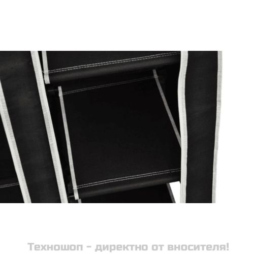 Сгъваем гардероб, черен, 110 x 45 x 175 см
