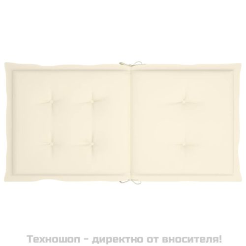Възглавници за столове 2 бр кремави 100x50x3 см Оксфорд плат