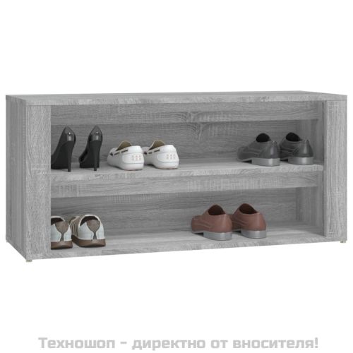 Етажерка за обувки, сив сонома, 100x35x45 см, инженерно дърво