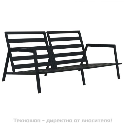 Градински комплект с възглавници, 5 части, алуминий, тъмносив