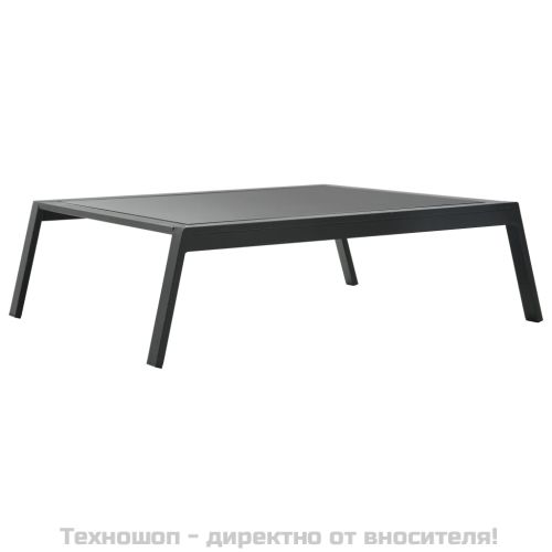 Градински комплект с възглавници, 5 части, алуминий, тъмносив