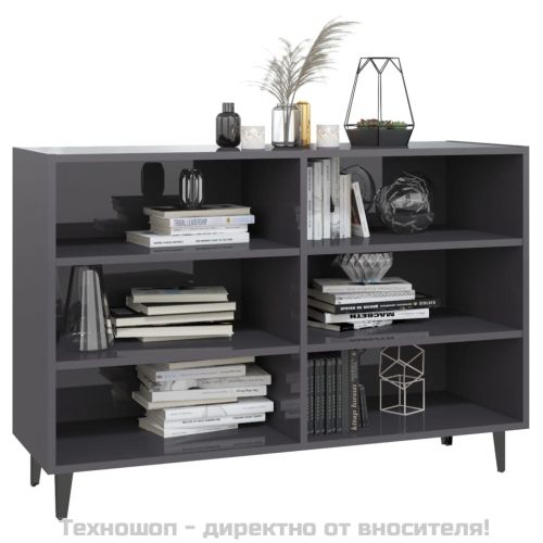 Бюфет, сив гланц, 103,5x35x70 см, инженерно дърво
