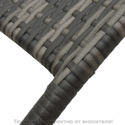 Сгъваем шезлонг, полиратан, сив