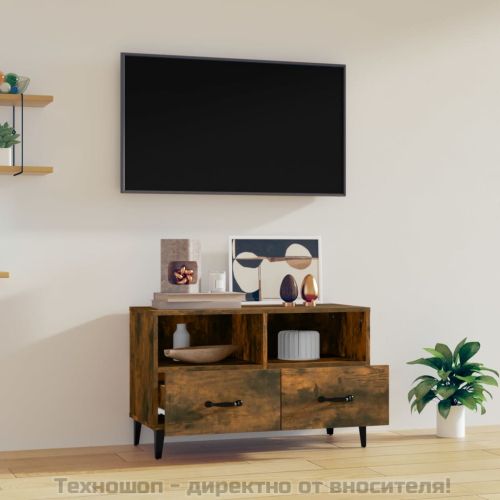 ТB шкаф, опушен дъб, 80x36x50 см, инженерно дърво