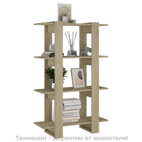 Библиотека/разделител за стая, дъб сонома, 80x30x123,5 см