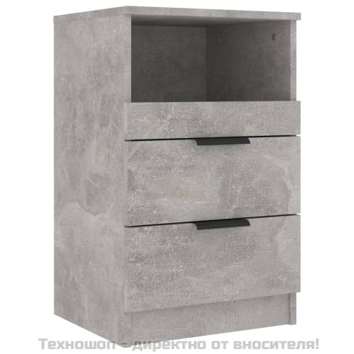 Нощни шкафче, бетонно сиво, инженерна дървесина