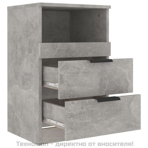 Нощни шкафче, бетонно сиво, инженерна дървесина