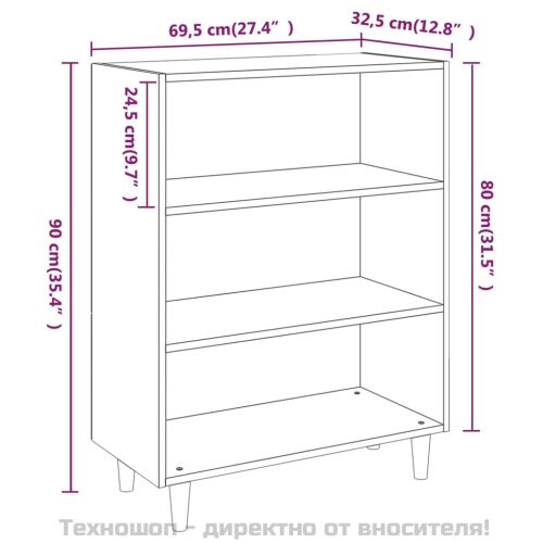Сайдборд, Сив сонома, 69,5x32,5x90 см, инженерно дърво