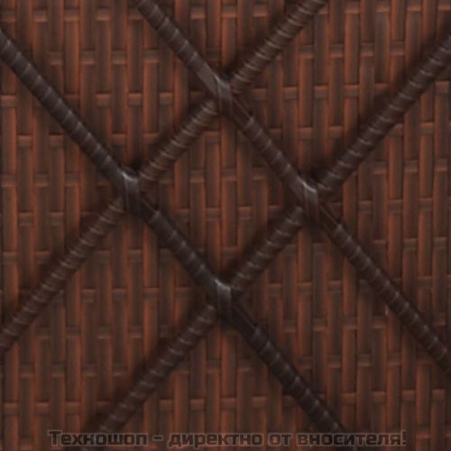 Трансформиращ се шезлонг с шалте, полиратан, кафяв