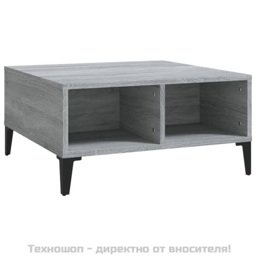 Кафе маса, сив сонома, 60x60x30 см, инженерно дърво