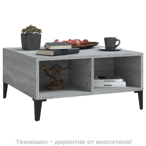 Кафе маса, сив сонома, 60x60x30 см, инженерно дърво
