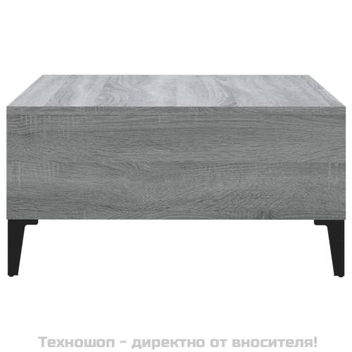 Кафе маса, сив сонома, 60x60x30 см, инженерно дърво
