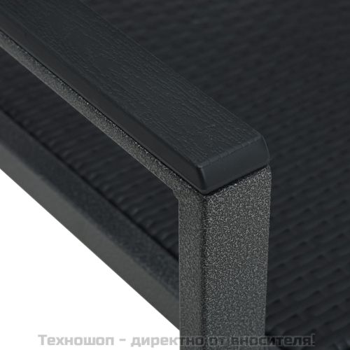 Градински столове, 2 бр, черни, пластмасов ратан