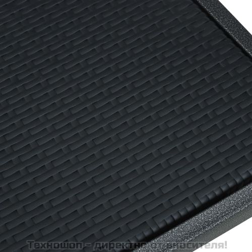 Градински столове, 2 бр, черни, пластмасов ратан