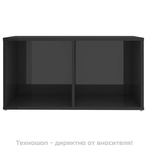 ТВ шкаф, сив гланц, 72x35x36,5 см, инженерно дърво