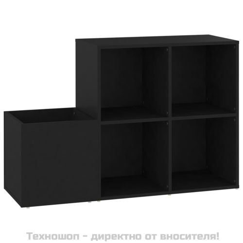 Шкаф за обувки за антре, черен, 105x35,5x70 см, инженерно дърво