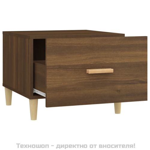 Кафе маси, 2 бр, кафяв дъб, 50x50x40 см, инженерно дърво