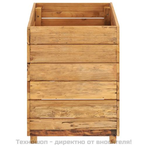 Повдигната леха 50x40x55 см рециклирано тиково дърво и стомана