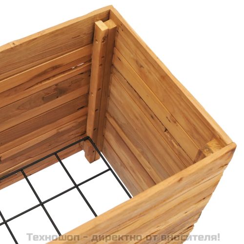 Повдигната леха 50x40x55 см рециклирано тиково дърво и стомана